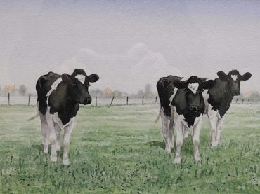 Wiebe van der Zee - Kalfjes in landschap