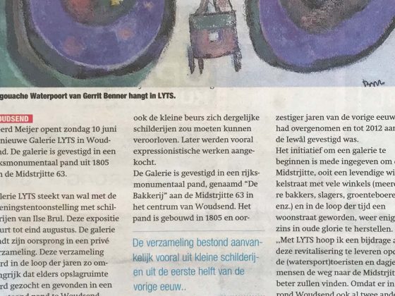 Tjeerd Meijer opent in Midstrjitte Galerie LYTS, Sneeker Nieuwsblad