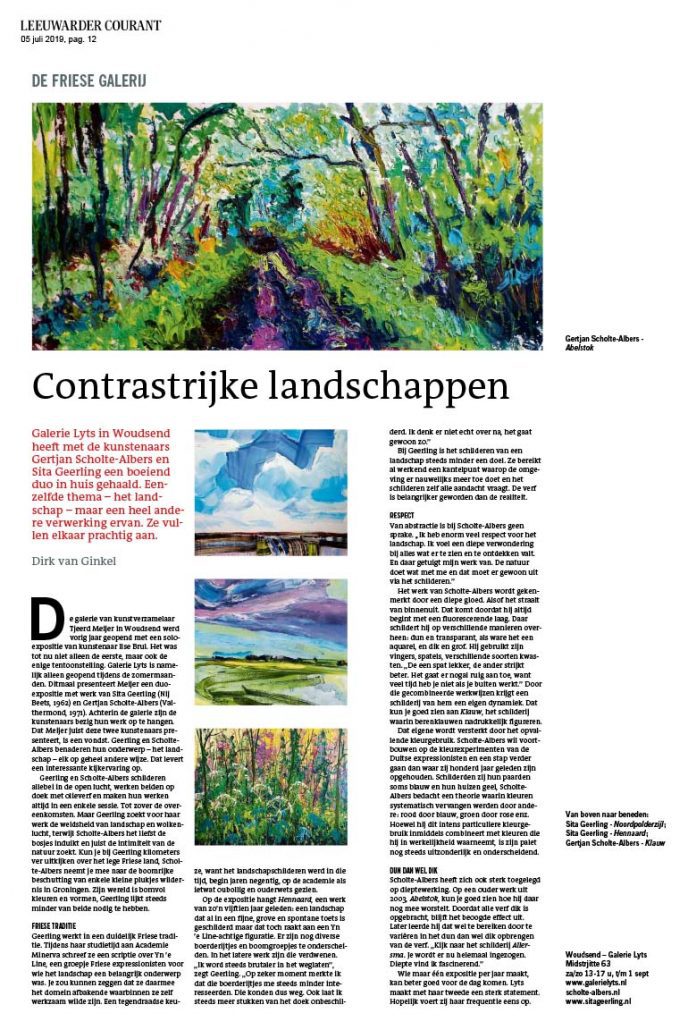 Galerie Lyts - Leeuwarder Courant - 07-19