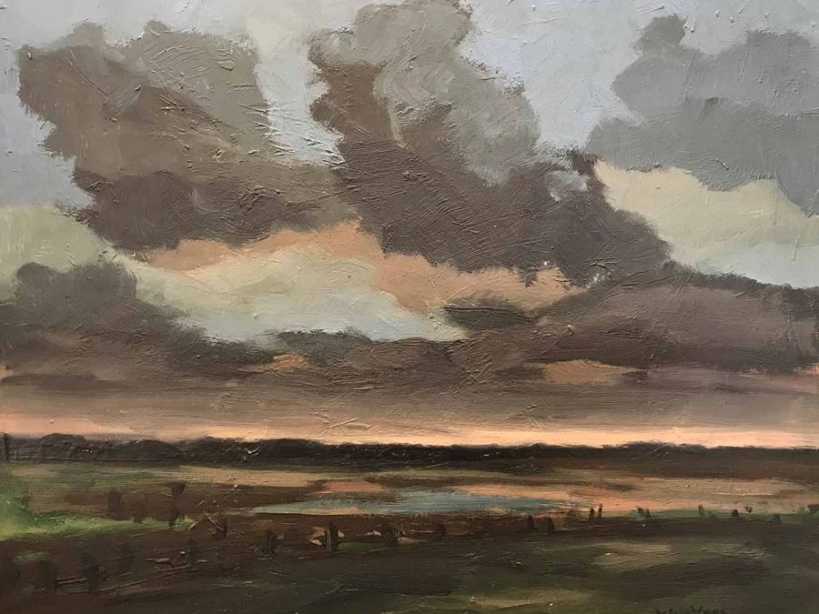 Wim van der Veer - Landschap met poel